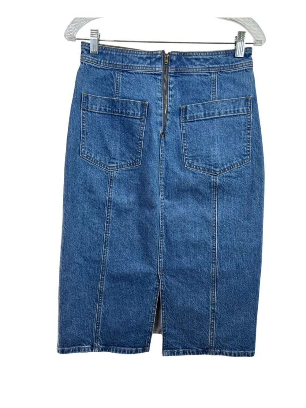 Madewell Denim Pencil Jean Skirt Womens Size 26 Zip Medium wash